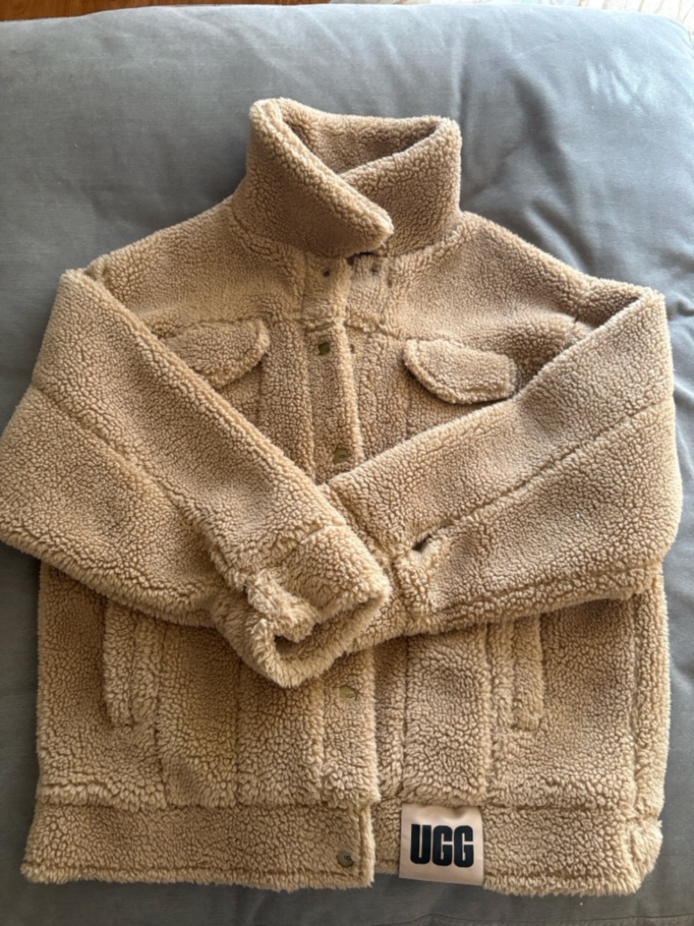 UGG Beige Sherpa Puffer Jacket